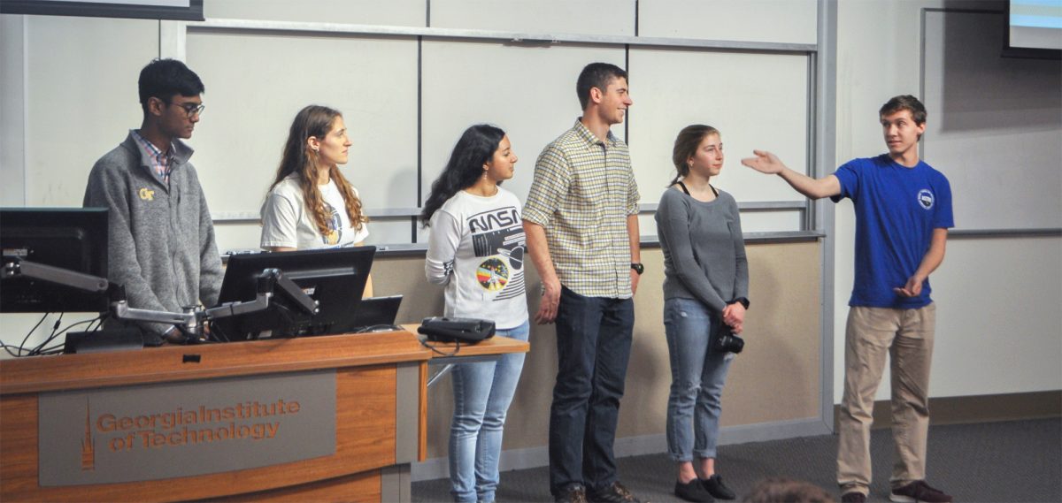 The AeroHacks organizing team introducing themselves to the 130+ participants