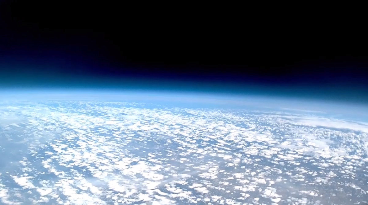 A photo of Earth from the high altitude balloon at 100,000 feet