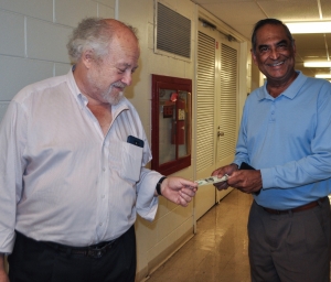 Jagoda goofing around with his longtime colleague and friend, Prof. Lakshmi Sankar