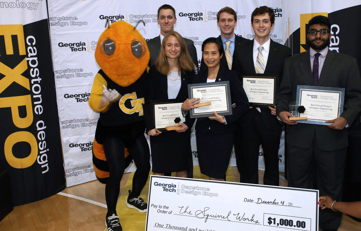 Winning AE Team, "The Squirrel Works" received their check from the Fall 2018 Capstone Expo