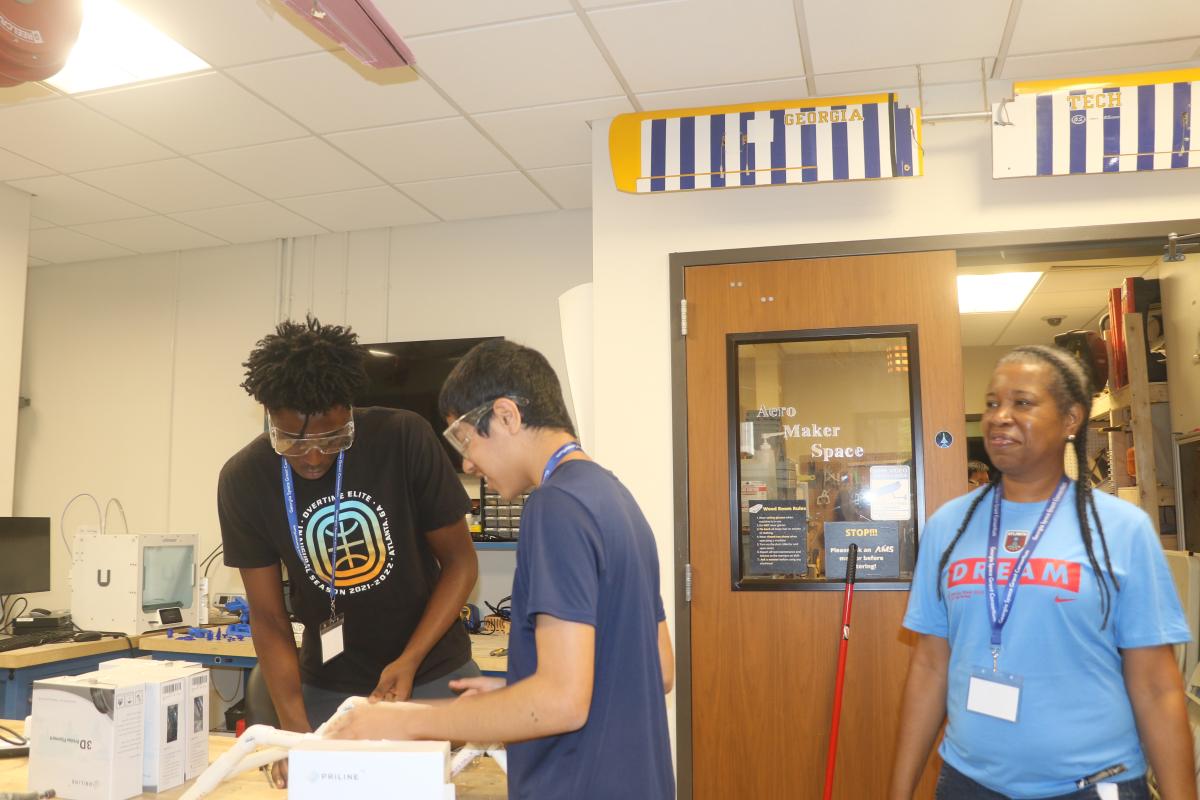 STEP students working in aero maker space