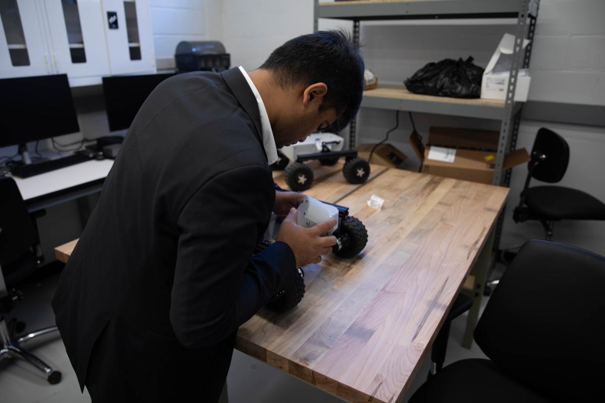 Nakka working on rover